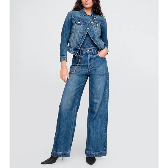 Gap × Cult Gaia High Rise Stride Chain Jeans/ 24 /NWT - Picture 6 of 11